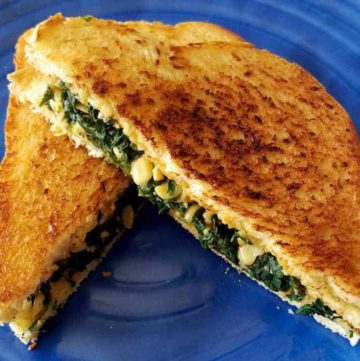 Spinach corn sandwich