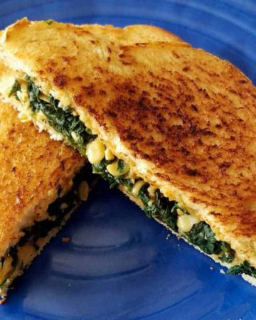 Spinach corn sandwich